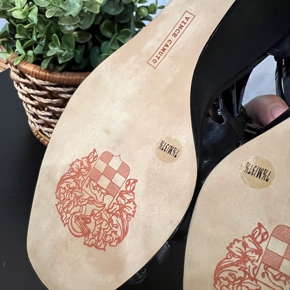 Vince Camuto BAYLE Wedge Heels Black with black sparkles jewel’s - Picture 8 of 12